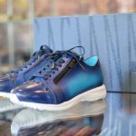 CAGIANA-SYURIN<秋霖> Extra Navy Blueをゴルフシューズソールにカスタムした一足